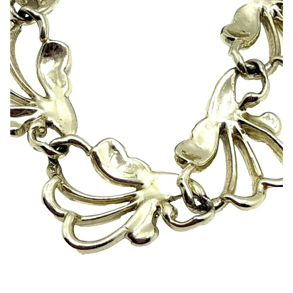 Vintage Sarah Coventry Frosted Feathers Choker Necklace Silver Tone 15